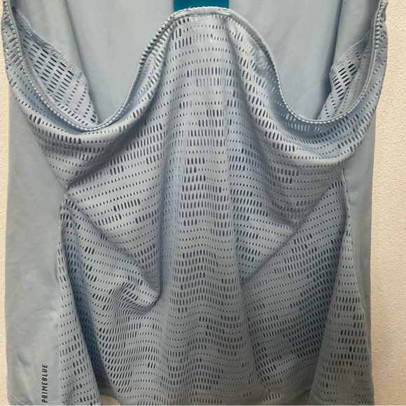 Adidas Light Prime Blue Razorback Workout Tank Top Size Large Mesh Back - Picture 4 of 5